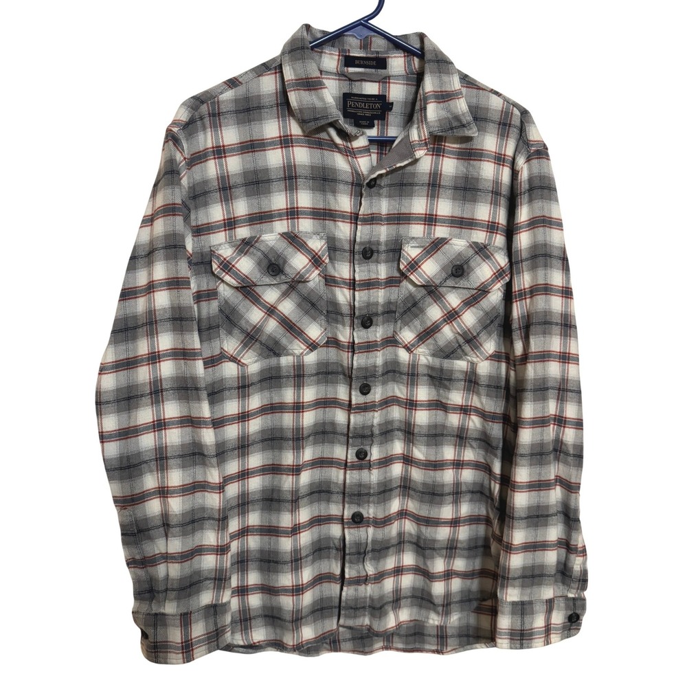 Pendleton button down Shirt Mens Medium Plaid flannel Long Sleeve outdoor winter